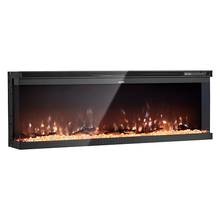 50-Inch Electric Fireplace, 1500W, Three-Sided Glass, Wall-Mounted/Recessed