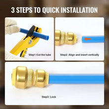 1/2"-3/4" Brass Straight-Through Push-Fit for Air Pipe Fittings (12 PCS)