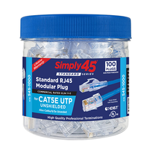 Standard Cat5e Unshielded RJ45 Modular Plugs Blue Tint S45-1000 (100pcs/4Jar)