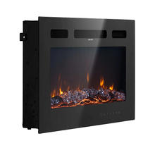 36-Inch Electric Fireplace, 1500W, Wall-Mounted & Recessed, Flat Style, with Remote Control