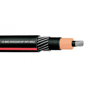 161-23-3069 1/0 AWG 1C Solid Aluminum Shield Full Neutral 133% EPR Concentric BC PE Okoguard URO-J 15KV URD Cable