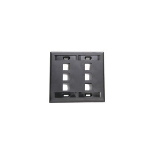 Dual-Gang QUICKPORT Wallplate 6-Port Black 42080-6EP
