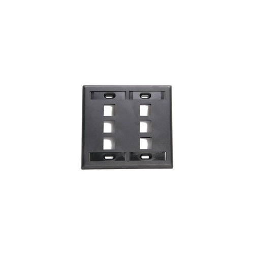 Dual-Gang QUICKPORT Wallplate 6-Port Black 42080-6EP