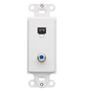 6P4C + F Connector Telephone Decora Insert Screw Terminal White 40659-W