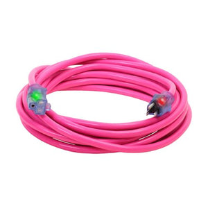 100FT 12/3 SJTW Cold Weather Extension Cord With CGM Pink
