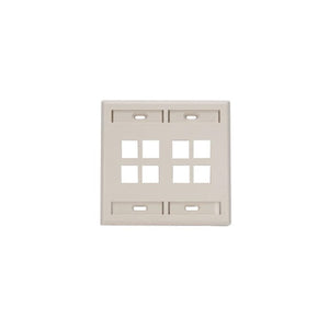 Dual-Gang QUICKPORT Wallplate 8-Port Light Almond 42080-8TP