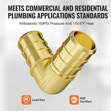 3/4" Brass Clamp-style Elbows for Heating System Pipe Fittings (50PCS)