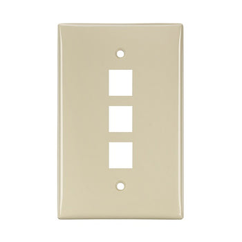 3-Port Midsize Single-Gang QUICKPORT Wallplate Ivory 41091-3IN
