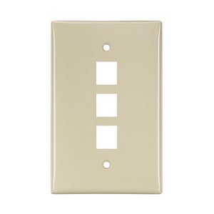 3-Port Midsize Single-Gang QUICKPORT Wallplate Ivory 41091-3IN