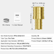 1/2"-3/4" Brass Clamp-style 1/2 NPT Internal Thread Pipe Fittings (50PCS)