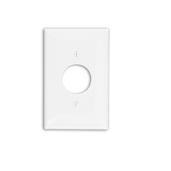 1 Gang Single 1.406 Hole Outlet Wallplate Midway Size White PJ7-W