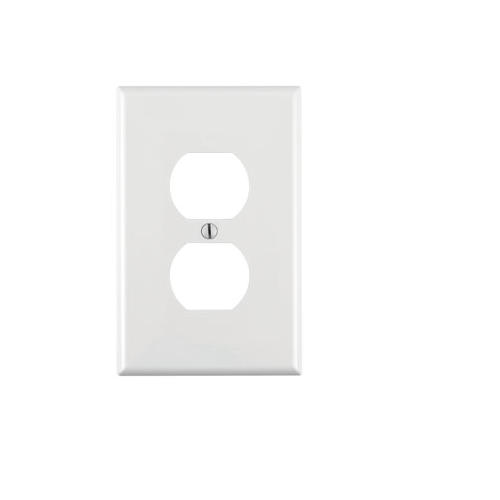 1 Gang Duplex Outlet Wallplate Midway Size White PJ8-W