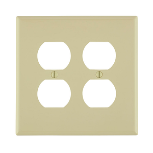 2 Gang Duplex Outlet Wallplate Midway Size Ivory PJ82-I