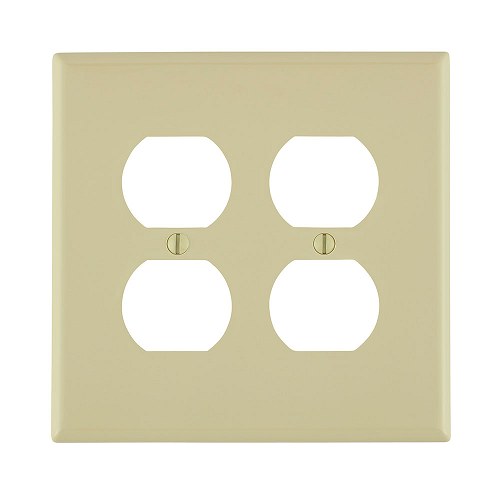 2 Gang Duplex Outlet Wallplate Midway Size Ivory PJ82-I