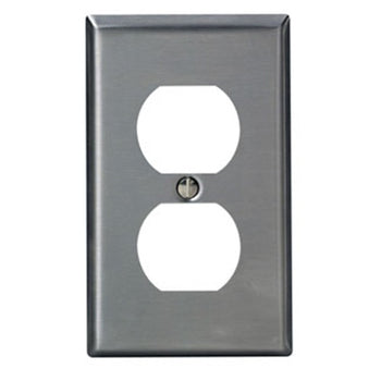 1 Gang Duplex Receptacle Wallplate Stainless Steel SSJ8-40