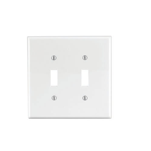 2 Gang Toggle Switch Wallplate Midway Size White PJ2-W