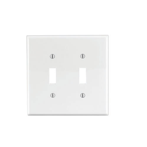 2 Gang Toggle Switch Wallplate Midway Size White PJ2-W