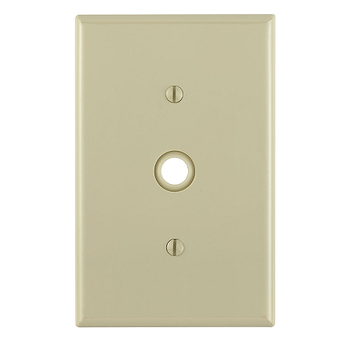 1 Gang .406 Inch Cable Wallplate Midway Size Ivory PJ11-I