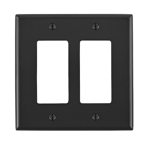 2 Gang Decora Wallplate Midway Size Black PJ262-E