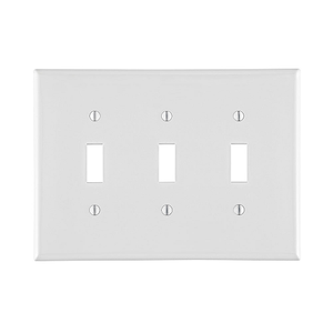 3 Gang Toggle Switch Wallplate Midway Size White PJ3-W