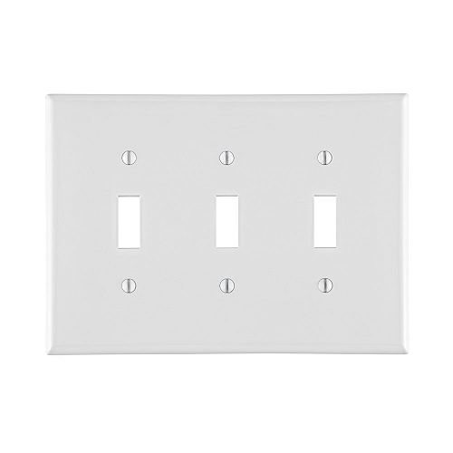 3 Gang Toggle Switch Wallplate Midway Size White PJ3-W