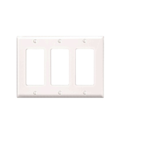 3 Gang Decora Wallplate Midway Size White PJ263-W