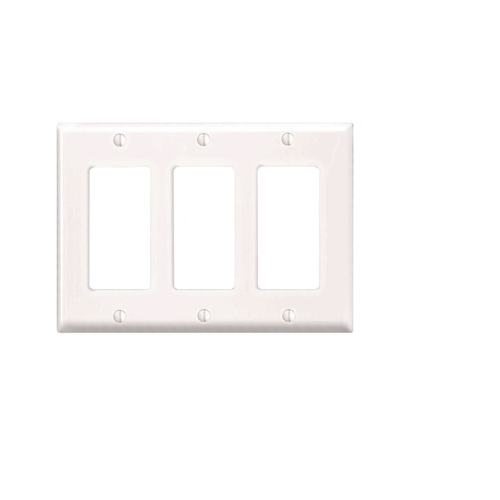3 Gang Decora Wallplate Midway Size White PJ263-W