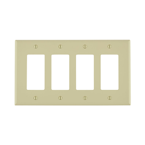 4 Gang Decora Wallplate Midway Size Ivory PJ264-I