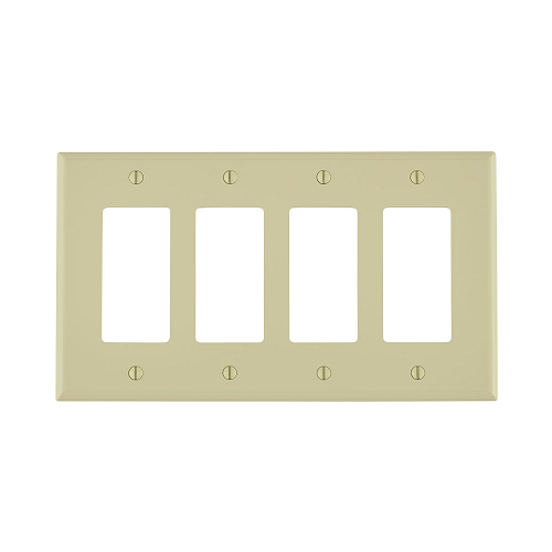 4 Gang Decora Wallplate Midway Size Ivory PJ264-I