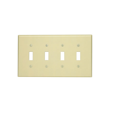 4 Gang Toggle Switch Wallplate Midway Size Ivory PJ4-I