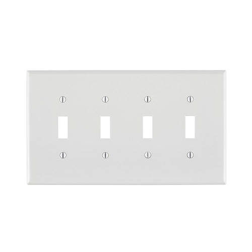 4 Gang Toggle Switch Wallplate Midway Size White PJ4-W