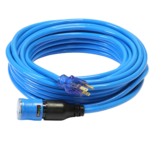100FT 12/3 SJTW Cold Weather Pro Lock Extension Cord With CGM Blue