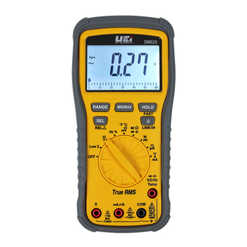 True-RMS Industrial Wireless Digital Multimeter, 1000V AC/DC, with Temperature Measurement and Power Factor DM525