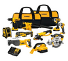 20V MAX Dewalt 10 Tool with Batteries Charger Contractor Bags Combo Kit DCK1020D2