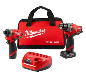 1/4"Hex Impact Driver Milwaukee 1/2" Hammer Drill Cordless 2-Tool Combo Kit 3497-22