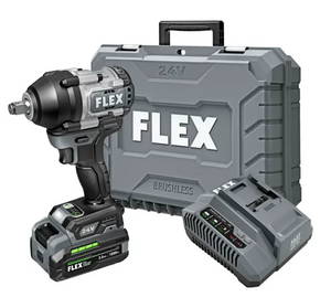 24V FLEX Cordless 1/2" Mid Torque 3.5Ah Stacked Impact Wrench Kit  FX1451-1F