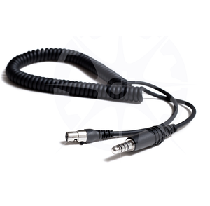 Headset To Helicopter Plug Coiled Cable SBJ-2