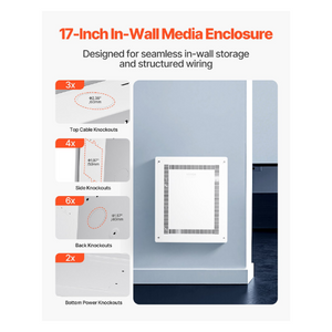 17" Structured Media Enclosure Recessed in-Wall TV Media Box w/ Cover