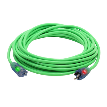 25FT 12/3 SJTW Cold Weather Extension Cord With CGM Green
