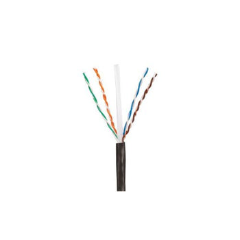 Category 6 UV Resistant Solid Copper Cable Black PUO6C04BL-CEG