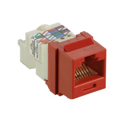 Category 6 Unshielded TP Style Keystone Jack Module Red NK6TMRD