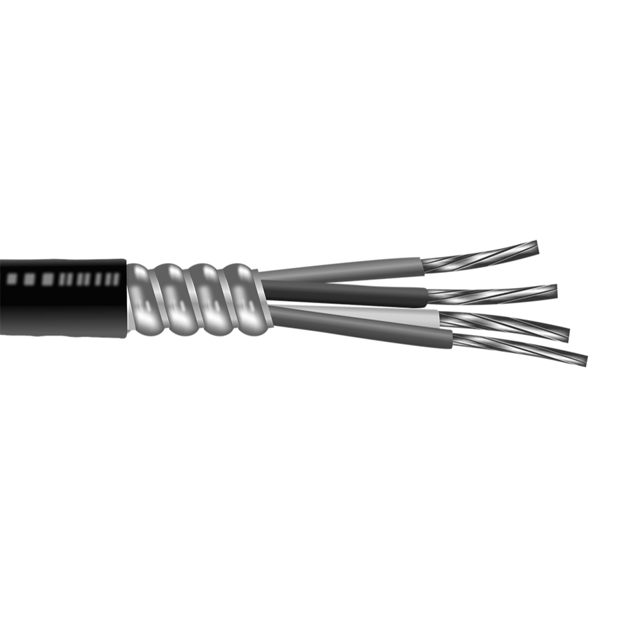 250' 4/0-3 W/GRND Stranded Aluminum Conductors PVC Jacket Metal Clad