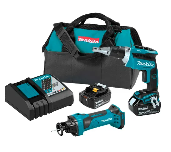 18V Makita Drywall Screwdriver/Cut Out Tool Cordless Combo Kit XT255T