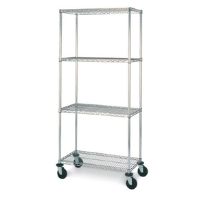 54" H x 24"W 18" Deep 4 Shelf Mobile Carts Chrome MJ1824-54UC