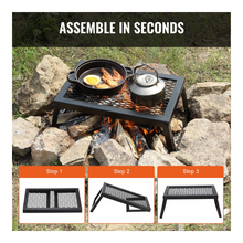 18" Folding Campfire Grill Portable Heavy Duty Steel Mesh Grate