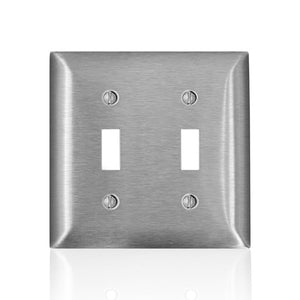 2 Gang Toggle Switch Wallplate C Series Stainless Steel SS2-40