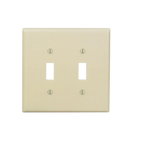 2 Gang Toggle Switch Wallplate Midway Size Ivory PJ2-I
