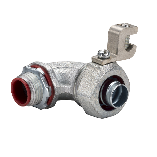 1 Inch 90 Degree Liquidtight Connector With 14-4 Lug Malleable 493SGR (Pack of 10)
