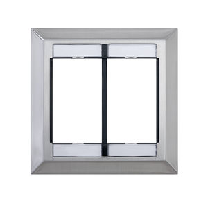 Dual Gang MOS Wallplate With ID Windows Stainless Steel 41290-DMS