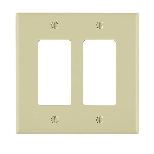 2 Gang Decora Wallplate Midway Size Ivory PJ262-I